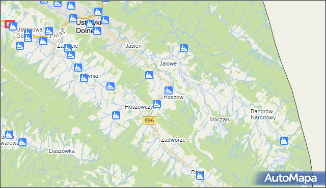 mapa Hoszów, Hoszów na mapie Targeo