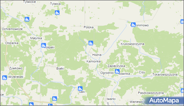 mapa Hoźna, Hoźna na mapie Targeo