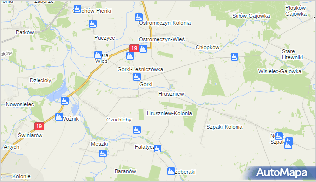 mapa Hruszniew, Hruszniew na mapie Targeo
