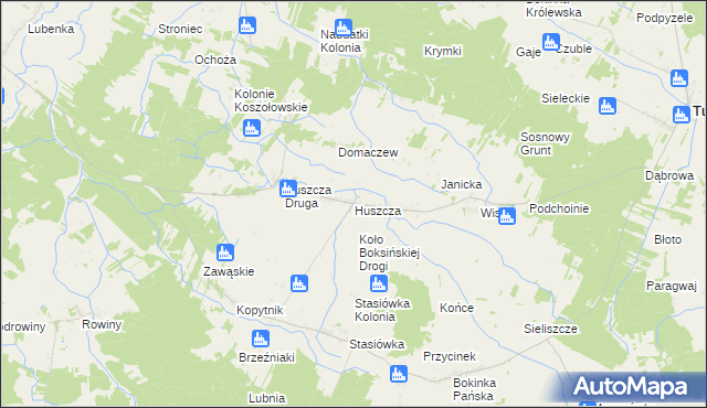 mapa Huszcza, Huszcza na mapie Targeo