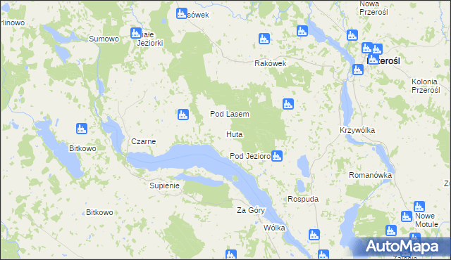 mapa Huta gmina Filipów, Huta gmina Filipów na mapie Targeo