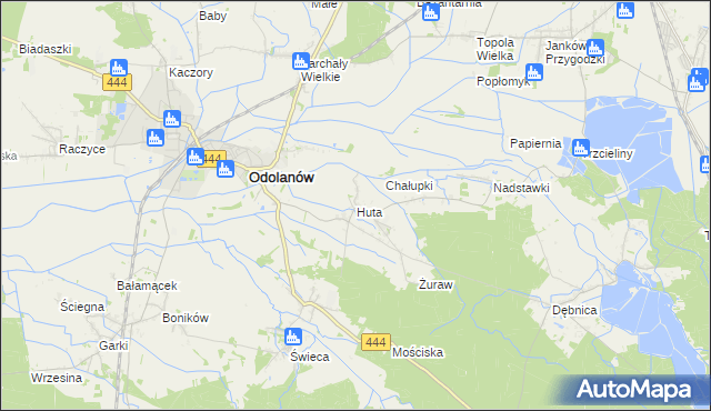 mapa Huta gmina Odolanów, Huta gmina Odolanów na mapie Targeo