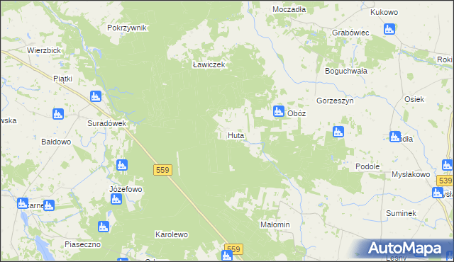 mapa Huta gmina Skępe, Huta gmina Skępe na mapie Targeo