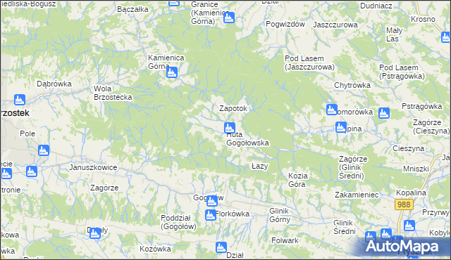 mapa Huta Gogołowska, Huta Gogołowska na mapie Targeo