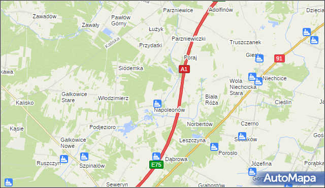 mapa Huta Porajska, Huta Porajska na mapie Targeo