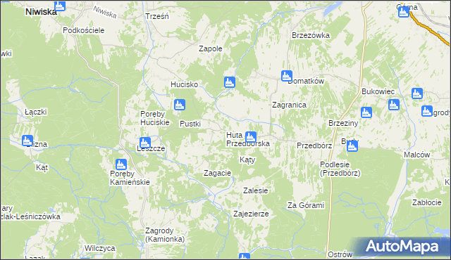 mapa Huta Przedborska, Huta Przedborska na mapie Targeo