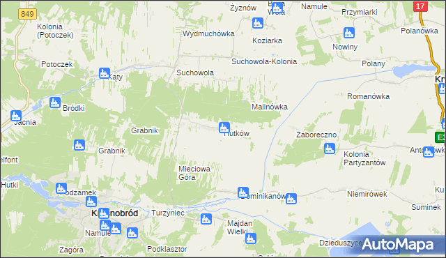 mapa Hutków, Hutków na mapie Targeo