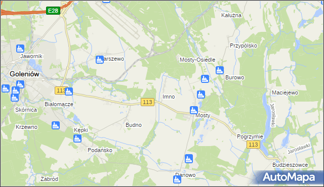 mapa Imno gmina Goleniów, Imno gmina Goleniów na mapie Targeo