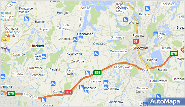 mapa Iskrzyczyn, Iskrzyczyn na mapie Targeo