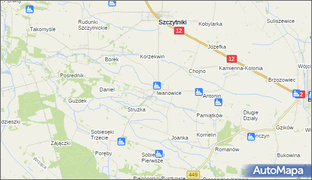 mapa Iwanowice, Iwanowice na mapie Targeo