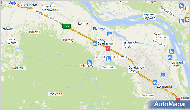 mapa Izabelin-Dziekanówek, Izabelin-Dziekanówek na mapie Targeo