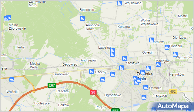 mapa Izabelów Mały, Izabelów Mały na mapie Targeo