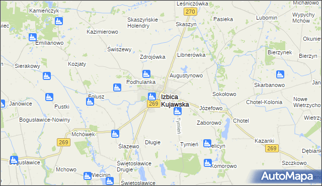 mapa Izbica Kujawska, Izbica Kujawska na mapie Targeo