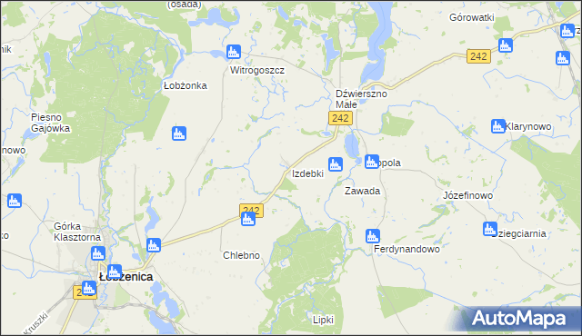mapa Izdebki gmina Łobżenica, Izdebki gmina Łobżenica na mapie Targeo