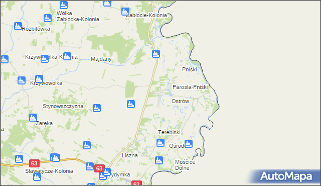 mapa Jabłeczna, Jabłeczna na mapie Targeo