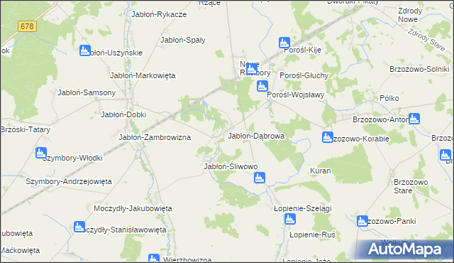 mapa Jabłoń-Dąbrowa, Jabłoń-Dąbrowa na mapie Targeo