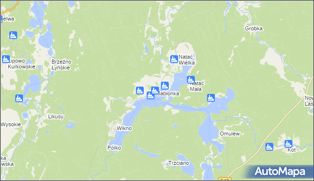 mapa Jabłonka gmina Nidzica, Jabłonka gmina Nidzica na mapie Targeo