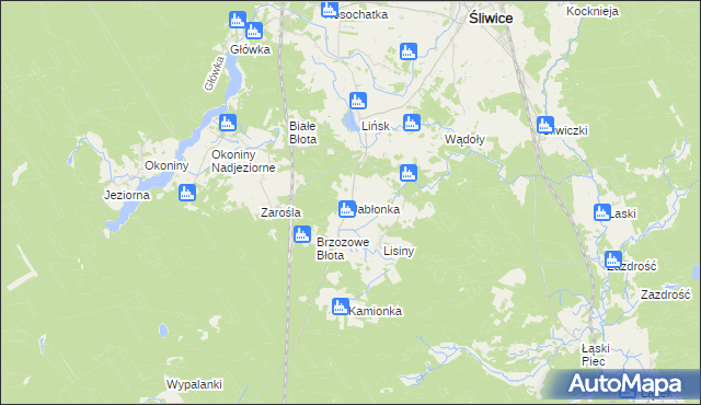 mapa Jabłonka gmina Śliwice, Jabłonka gmina Śliwice na mapie Targeo