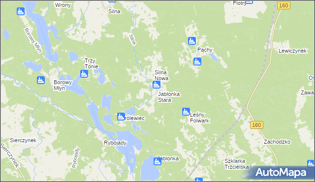 mapa Jabłonka Stara, Jabłonka Stara na mapie Targeo