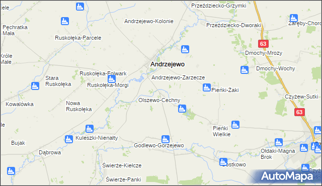 mapa Jabłonowo-Klacze, Jabłonowo-Klacze na mapie Targeo