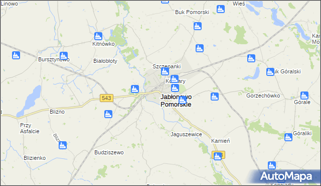 mapa Jabłonowo Pomorskie, Jabłonowo Pomorskie na mapie Targeo