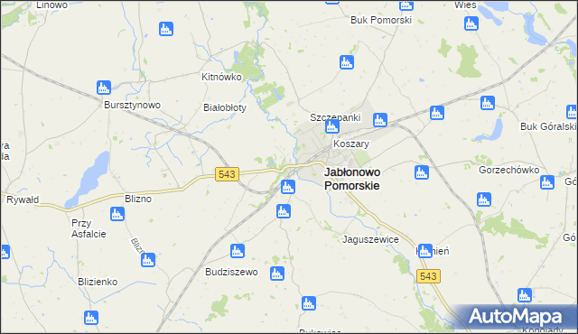 mapa Jabłonowo-Zamek, Jabłonowo-Zamek na mapie Targeo