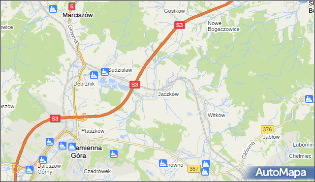 mapa Jaczków, Jaczków na mapie Targeo