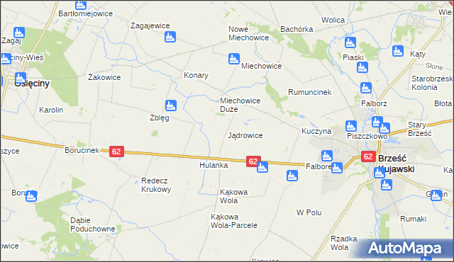 mapa Jądrowice, Jądrowice na mapie Targeo