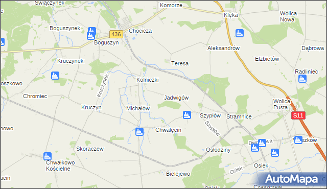 mapa Jadwigów gmina Nowe Miasto nad Wartą, Jadwigów gmina Nowe Miasto nad Wartą na mapie Targeo