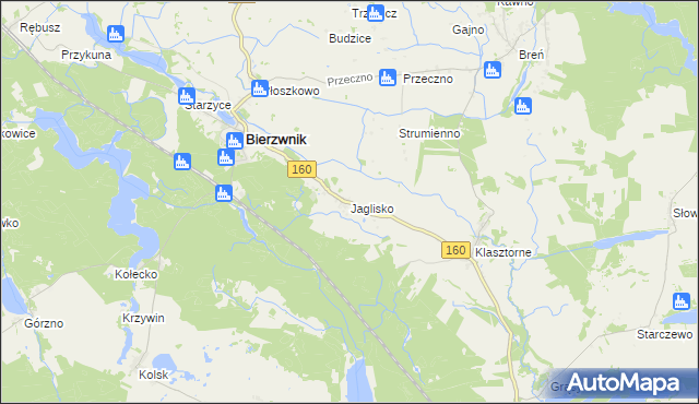 mapa Jaglisko, Jaglisko na mapie Targeo