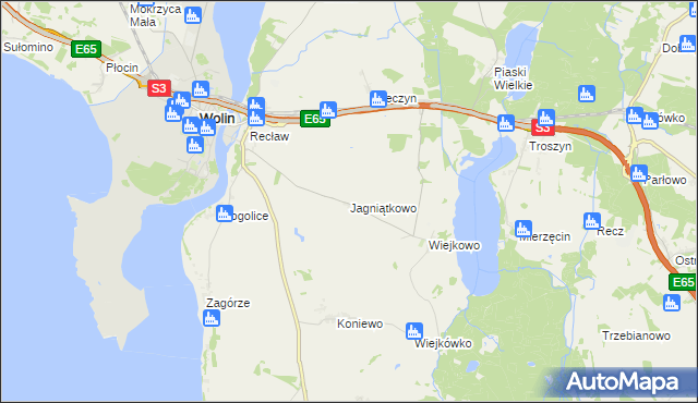 mapa Jagniątkowo, Jagniątkowo na mapie Targeo