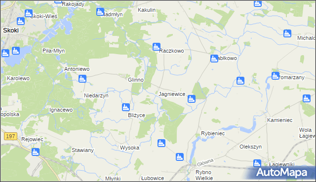 mapa Jagniewice, Jagniewice na mapie Targeo