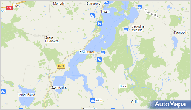 mapa Jagodne Małe, Jagodne Małe na mapie Targeo