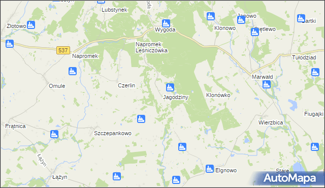 mapa Jagodziny, Jagodziny na mapie Targeo