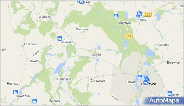 mapa Jagów, Jagów na mapie Targeo