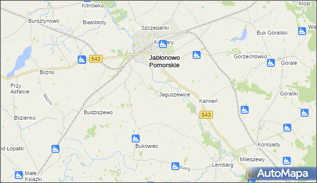 mapa Jaguszewice, Jaguszewice na mapie Targeo