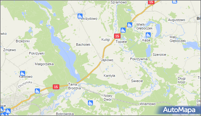 mapa Jajkowo, Jajkowo na mapie Targeo