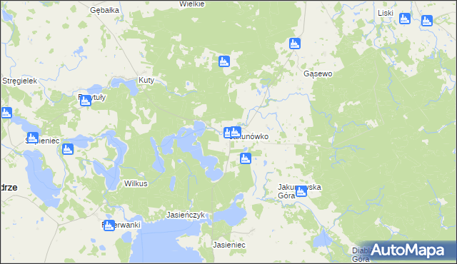 mapa Jakunówko, Jakunówko na mapie Targeo