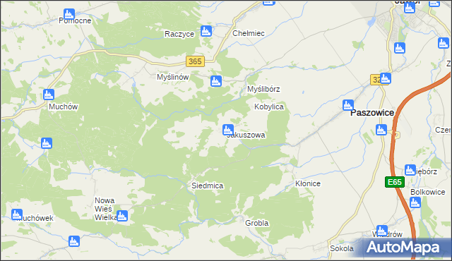 mapa Jakuszowa, Jakuszowa na mapie Targeo