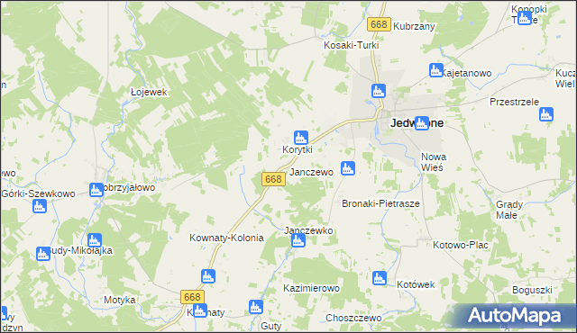 mapa Janczewo gmina Jedwabne, Janczewo gmina Jedwabne na mapie Targeo