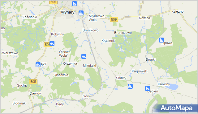 mapa Janiki Pasłęckie, Janiki Pasłęckie na mapie Targeo