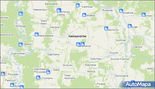 mapa Janikowice gmina Aleksandrów, Janikowice gmina Aleksandrów na mapie Targeo