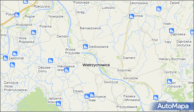 mapa Janikowice gmina Żabno, Janikowice gmina Żabno na mapie Targeo