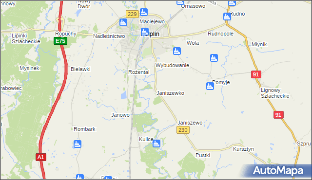 mapa Janiszewko, Janiszewko na mapie Targeo