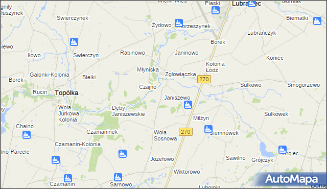 mapa Janiszewo gmina Lubraniec, Janiszewo gmina Lubraniec na mapie Targeo