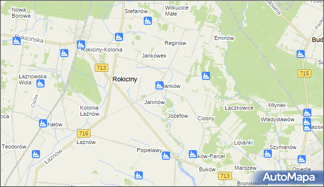 mapa Janków Trzeci gmina Rokiciny, Janków Trzeci gmina Rokiciny na mapie Targeo