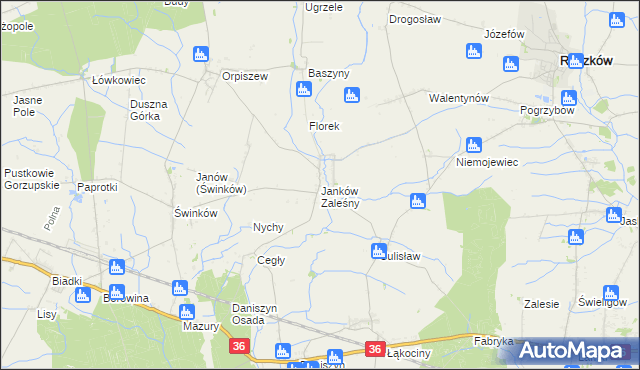 mapa Janków Zaleśny, Janków Zaleśny na mapie Targeo