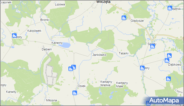 mapa Jankówko gmina Wilczęta, Jankówko gmina Wilczęta na mapie Targeo