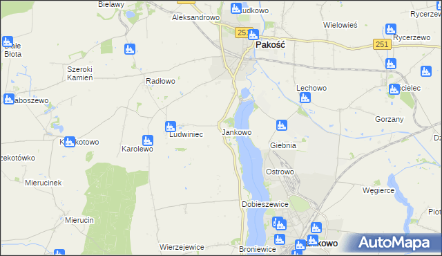 mapa Jankowo gmina Pakość, Jankowo gmina Pakość na mapie Targeo