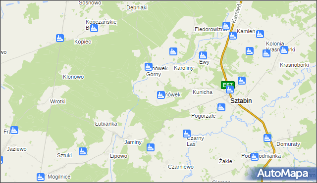 mapa Janówek gmina Sztabin, Janówek gmina Sztabin na mapie Targeo